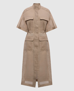 Brunello Cucinelli Beige midi dress with monil chain MPF91AFN31