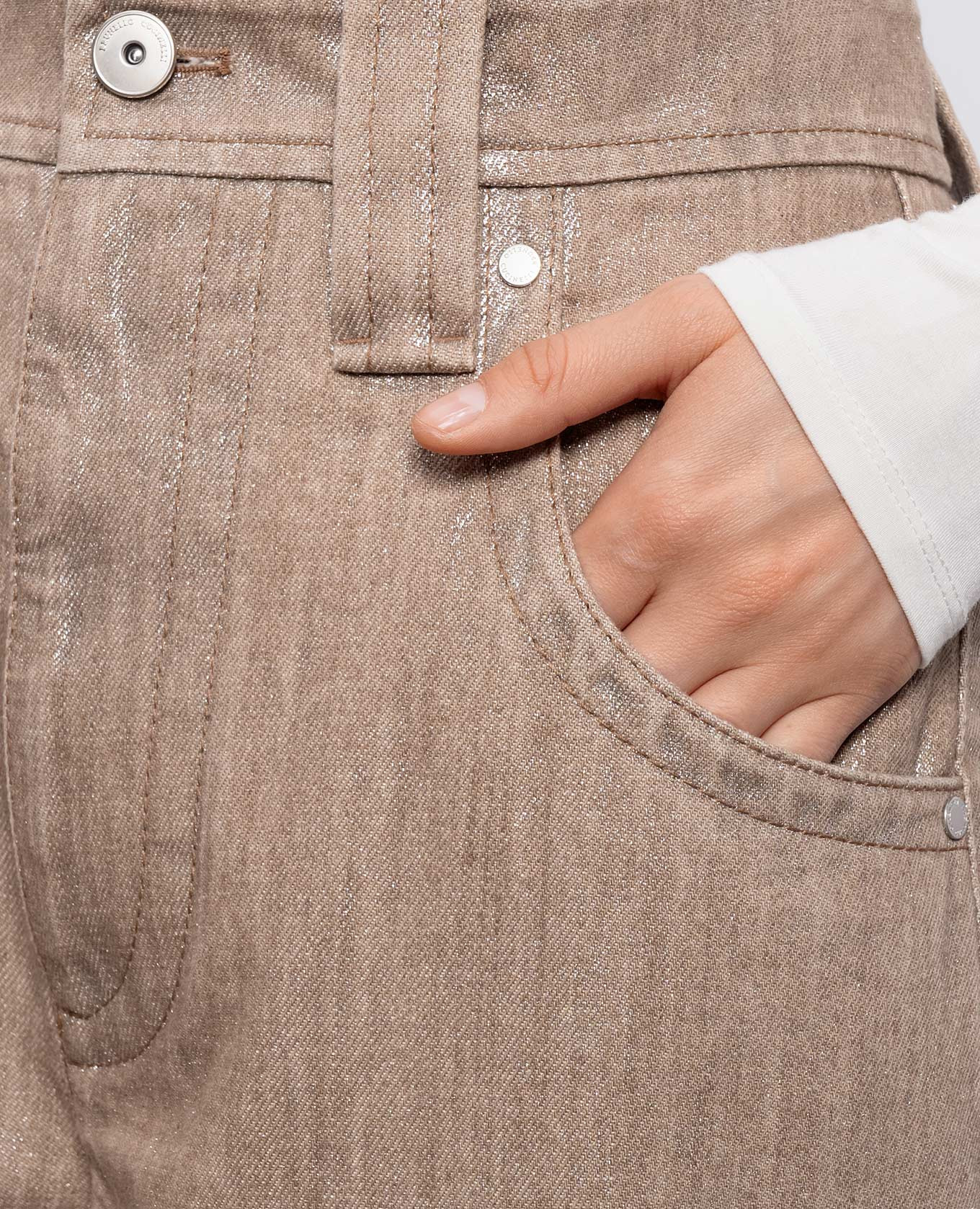Beige jeans with lurex Brunello Cucinelli 5