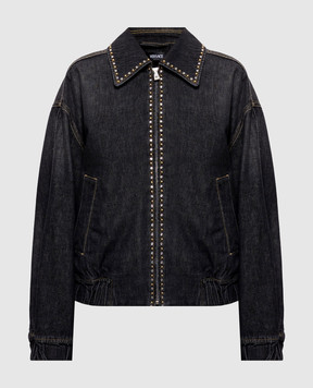 Versace Black denim jacket with crystals 10230671A16477