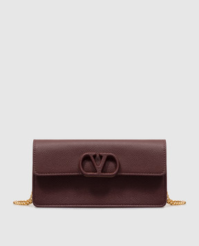 Valentino VLogo Signature burgundy leather clutch 9W2P0BB4BEM