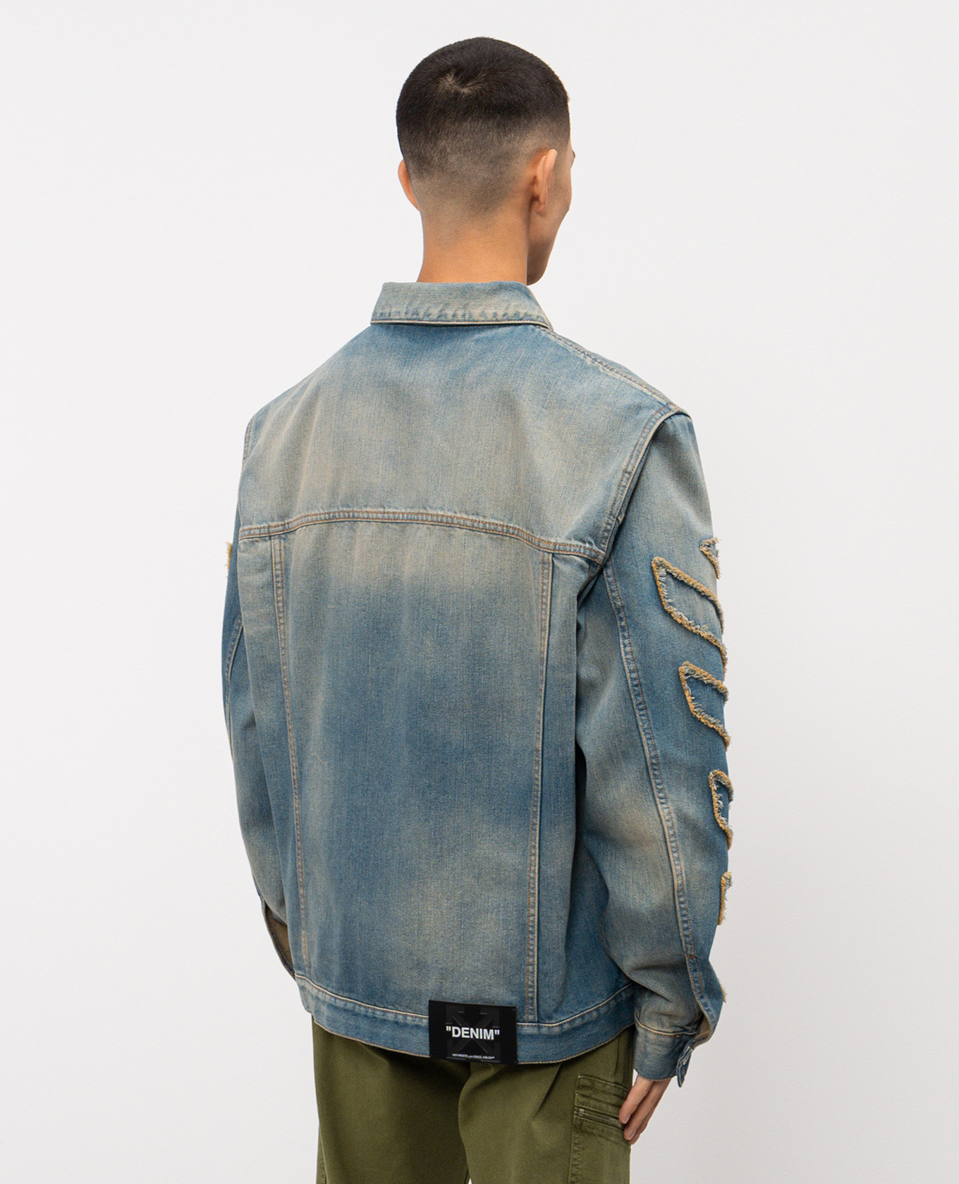 Blue denim jacket with a distressed effect Off-White 4
