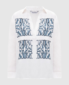 Max Mara FILTRO silk blouse with logo print MXMFILTRO