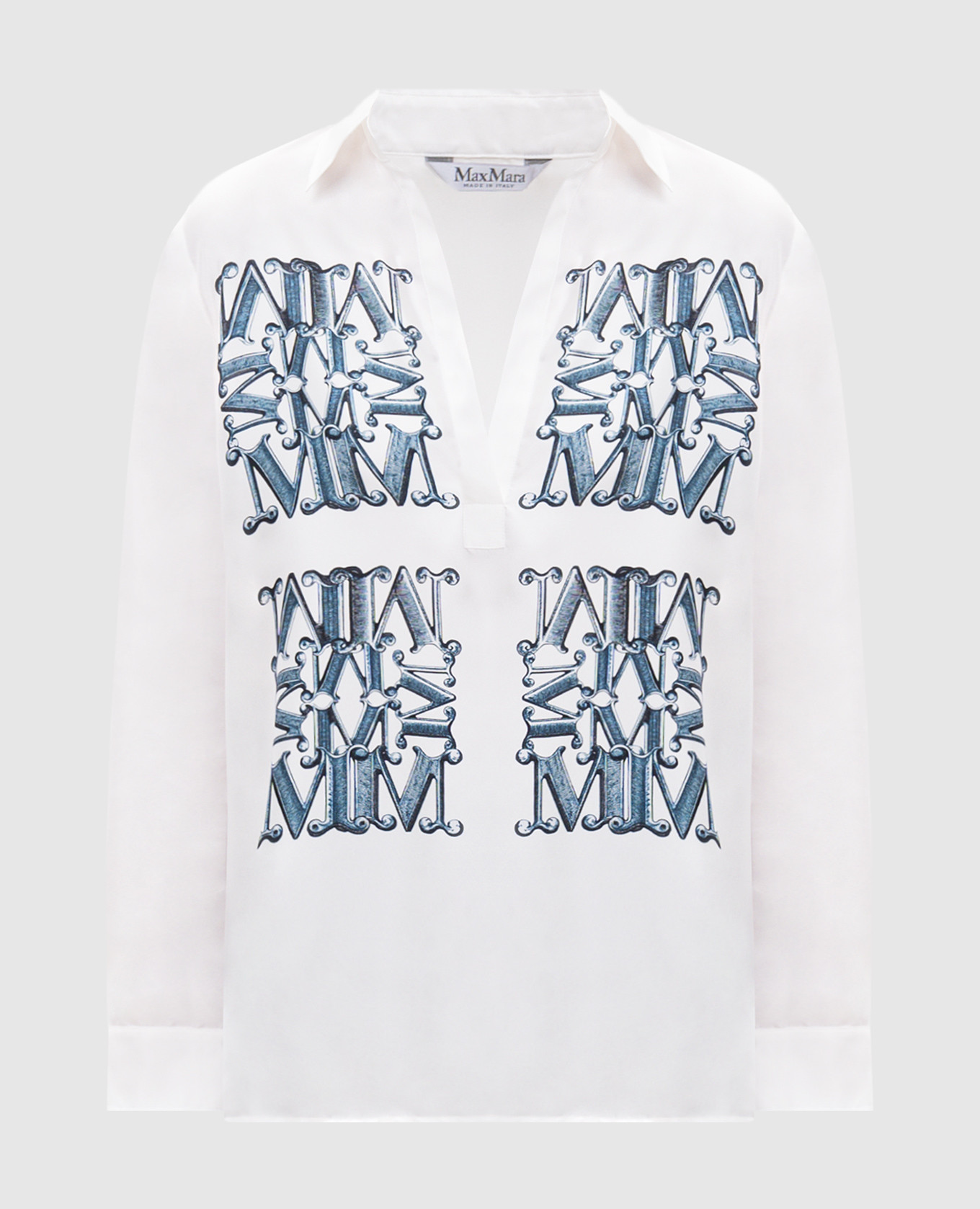 FILTRO silk blouse with logo print