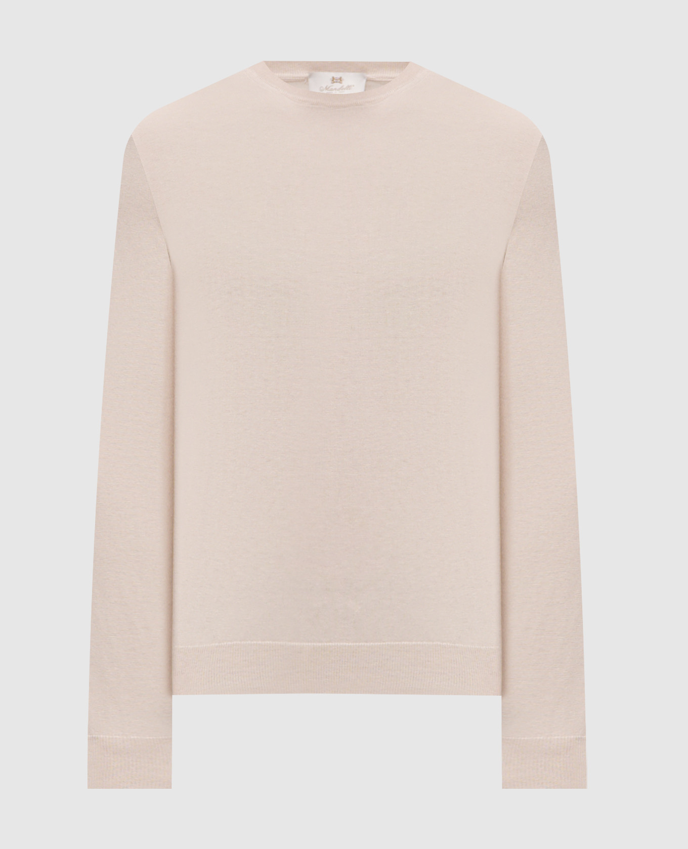 Beige sweater with silk