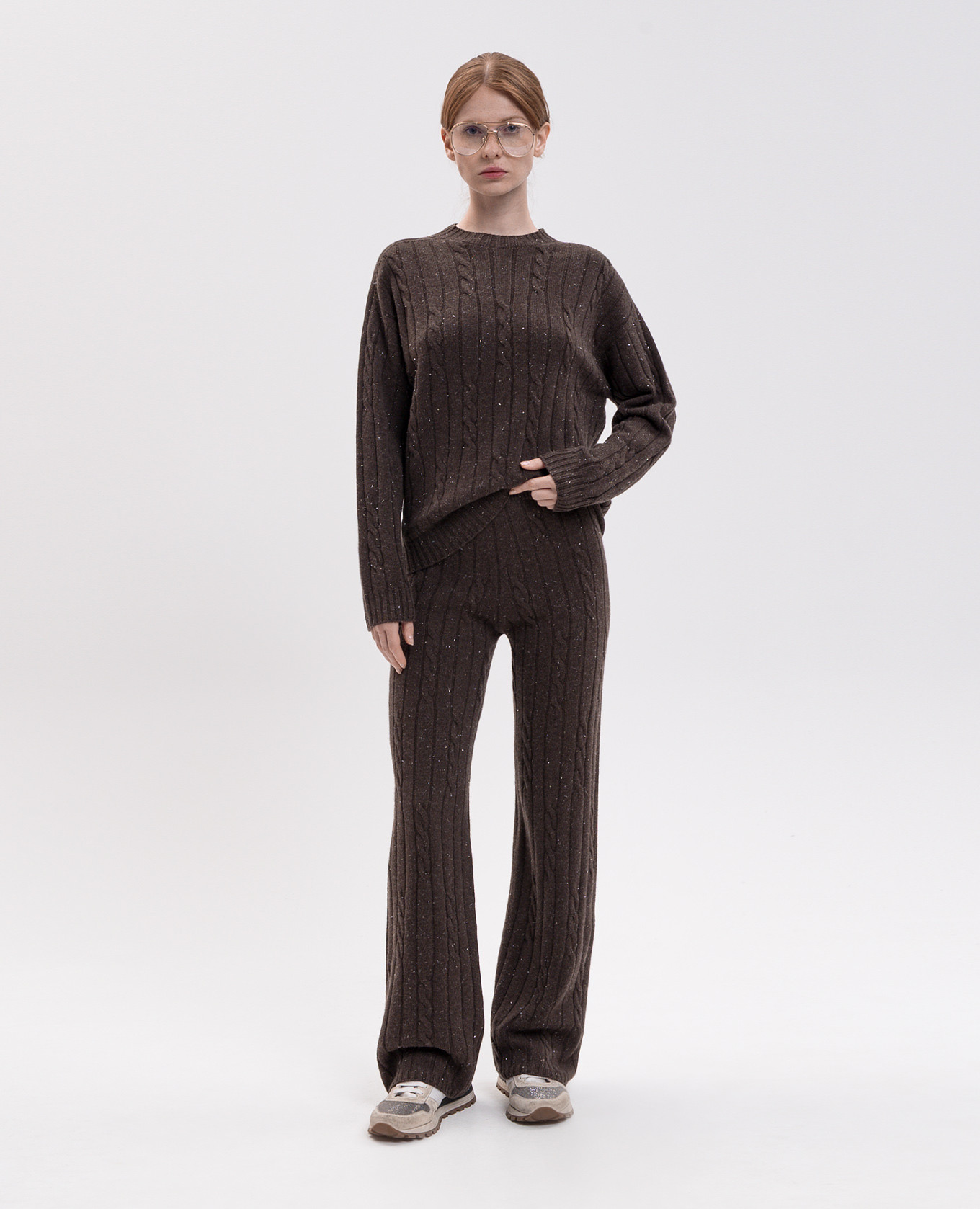 Brown sweater with wool and silk Peserico 2