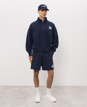 Sporty & Rich Blue sweatshirt with logo embroidery ST098710243BL106