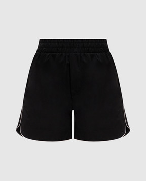 Palm Angels Black shorts with contrast logo PWCB028S26FAB001