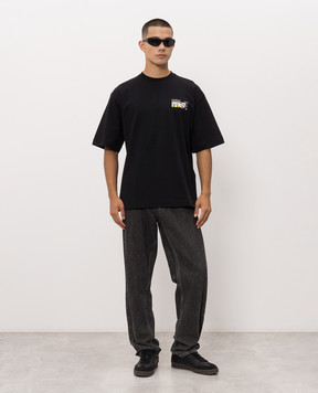 Off-White Black T-shirt with Industrial Arrow print 44MAA120F26J00Z