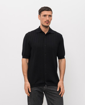 Brunello Cucinelli Black shirt with woven pattern M29204006