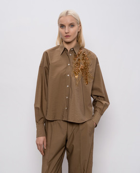 Brunello Cucinelli Brown shirt with sequins M0F79RJ916