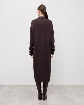 Twinset Brown midi dress with wool 252TF3020