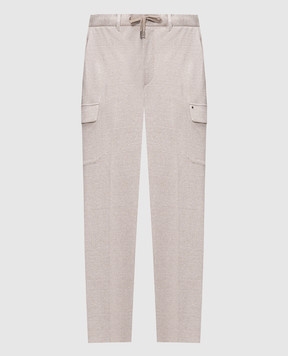 Stefano Ricci Beige linen and silk cargo pants M1T6100380DN29HA