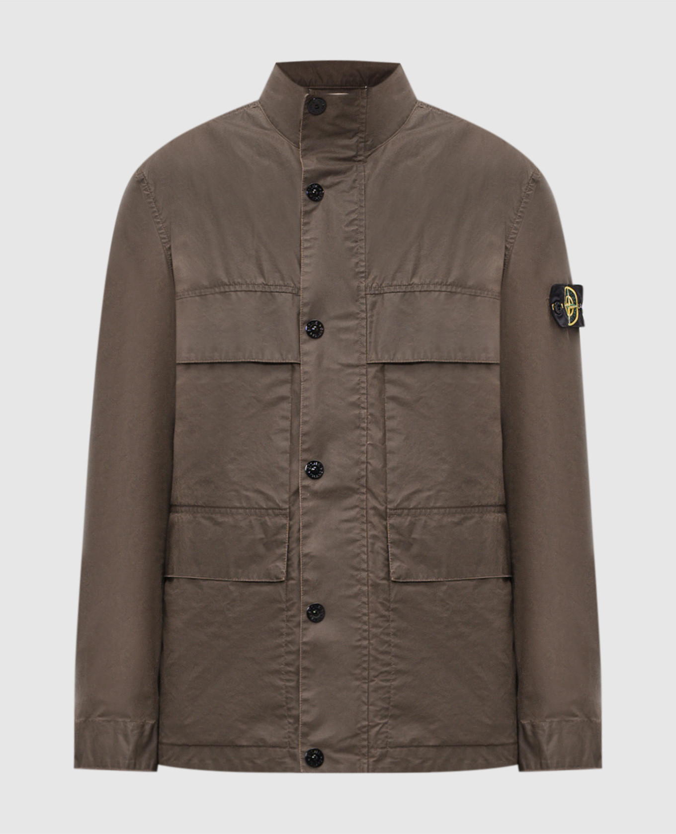 

Brown jacket with logo patch Stone Island