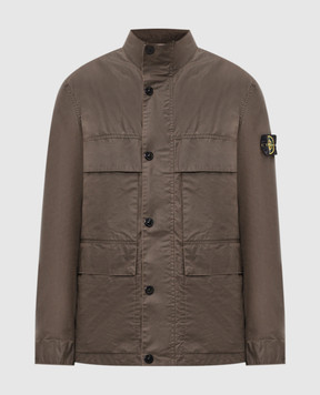 Stone Island Brown jacket with logo patch L1S154100024S0290
