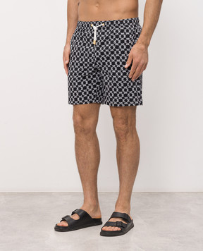 Stefano Ricci Black monogram print swim shorts M6B6200050B65404