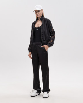Off-White Black sports jacket with lace 2FB00651T