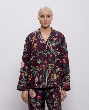 La DoubleJ Burgundy silk pajama-style blouse SHI0077SIL001ZOF02