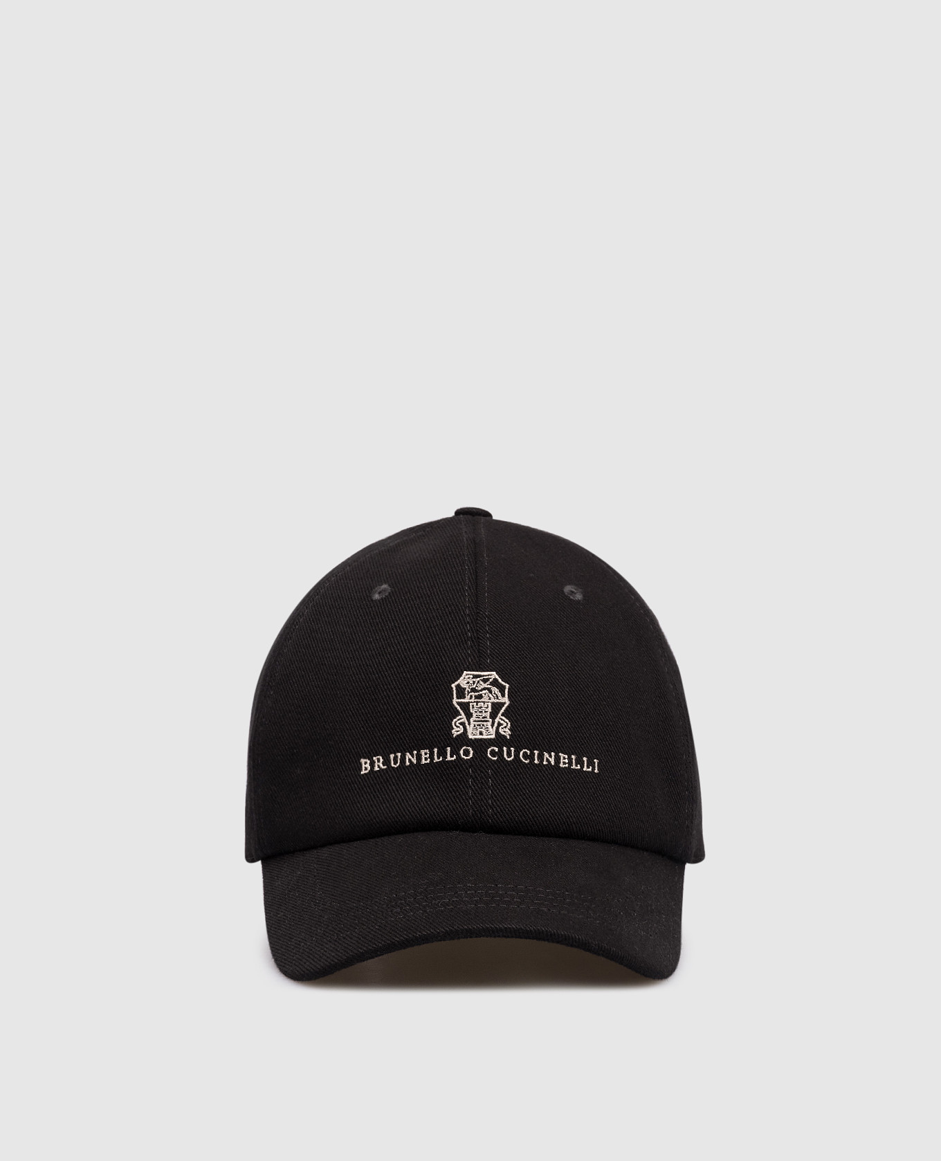 

Black cap with embroidered emblem Brunello Cucinelli