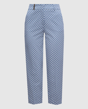 Peserico Blue pants with geometric print P0476308175