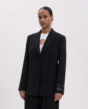 Off-White Black striped wool jacket 2FG00476T