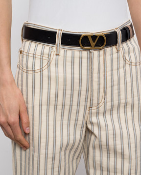Valentino Reversible leather belt with emblem 9W2T0SQ3ZDM