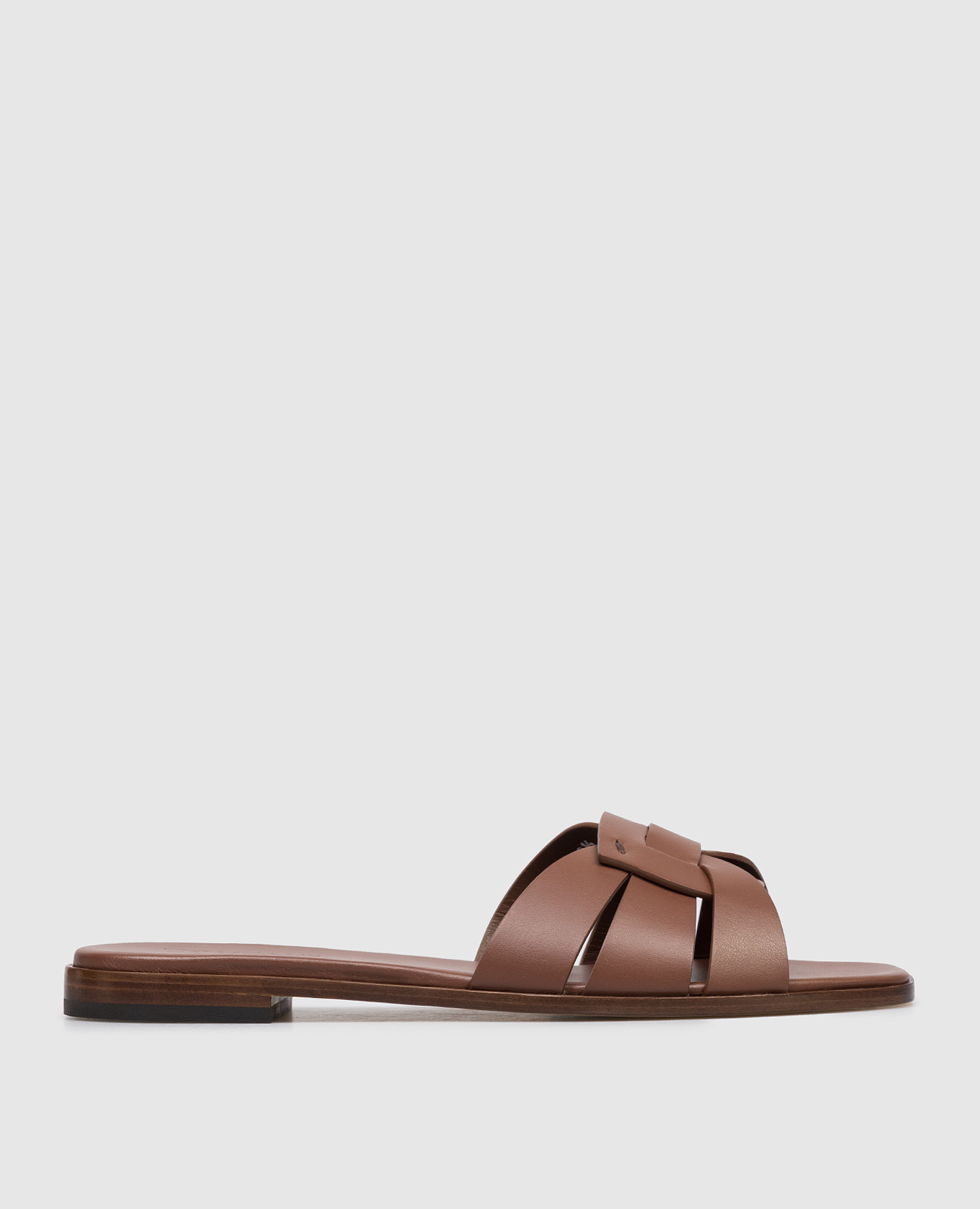 Brown leather flip-flops