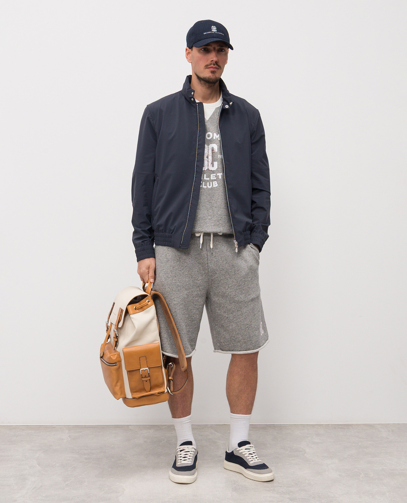 

Gray shorts with print Brunello Cucinelli, Grey