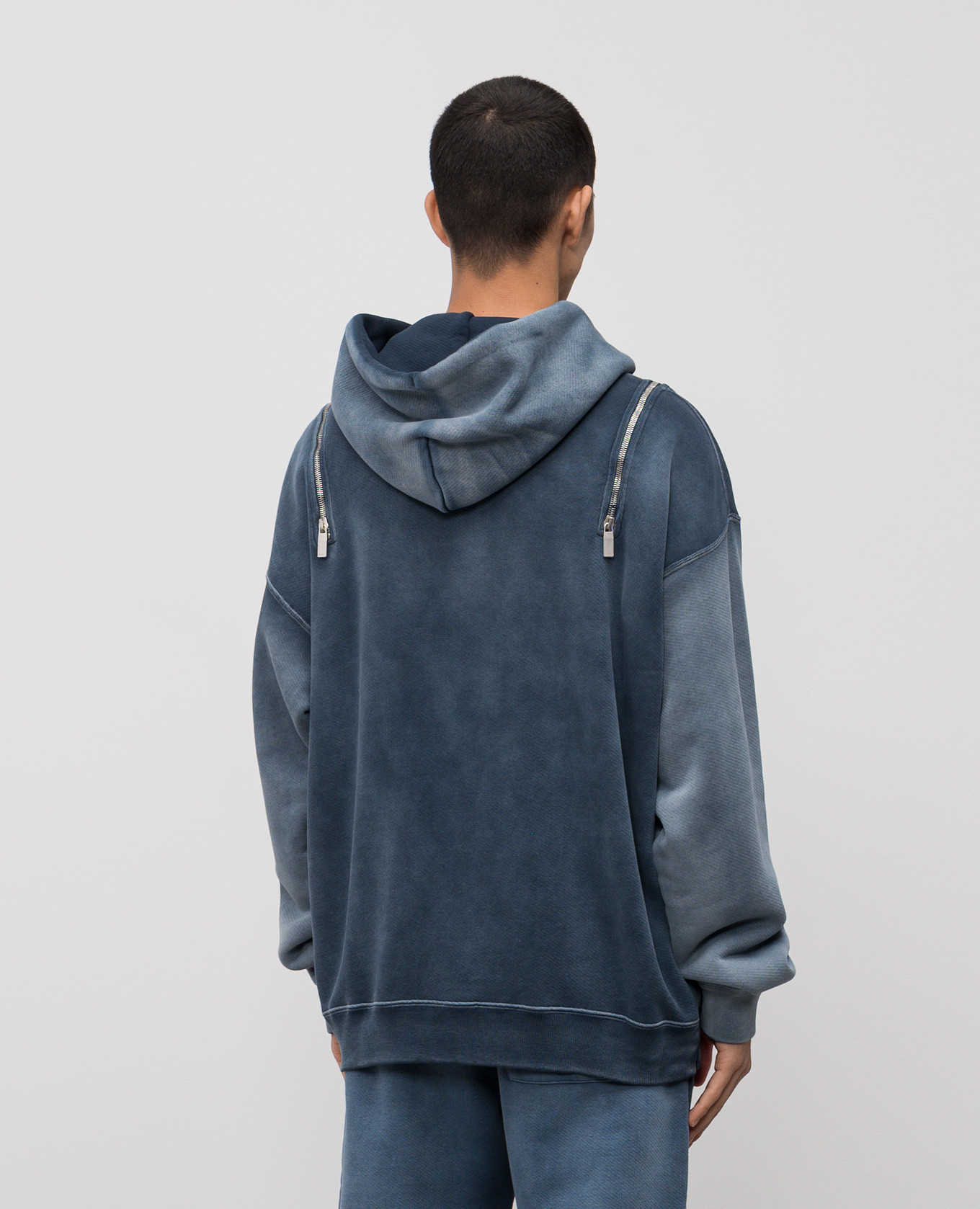 Blue hoodie with logo print Off-White 4