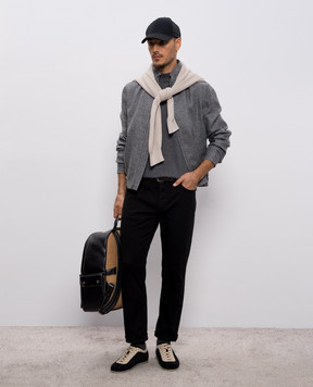 Brunello Cucinelli Gray silk t-shirt MNB805404