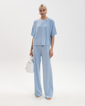 Fabiana Filippi Blue pants with lurex PAD276F351M220