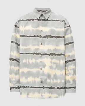 Off-White Gray TieDye Denim Shirt 44MES01FZ26F001