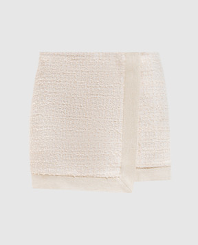 Balmain Ivory tweed mini skirt with wool GF0LA660XL96