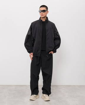Vetements Black sports jacket with logo embroidery ME76GJ115BB