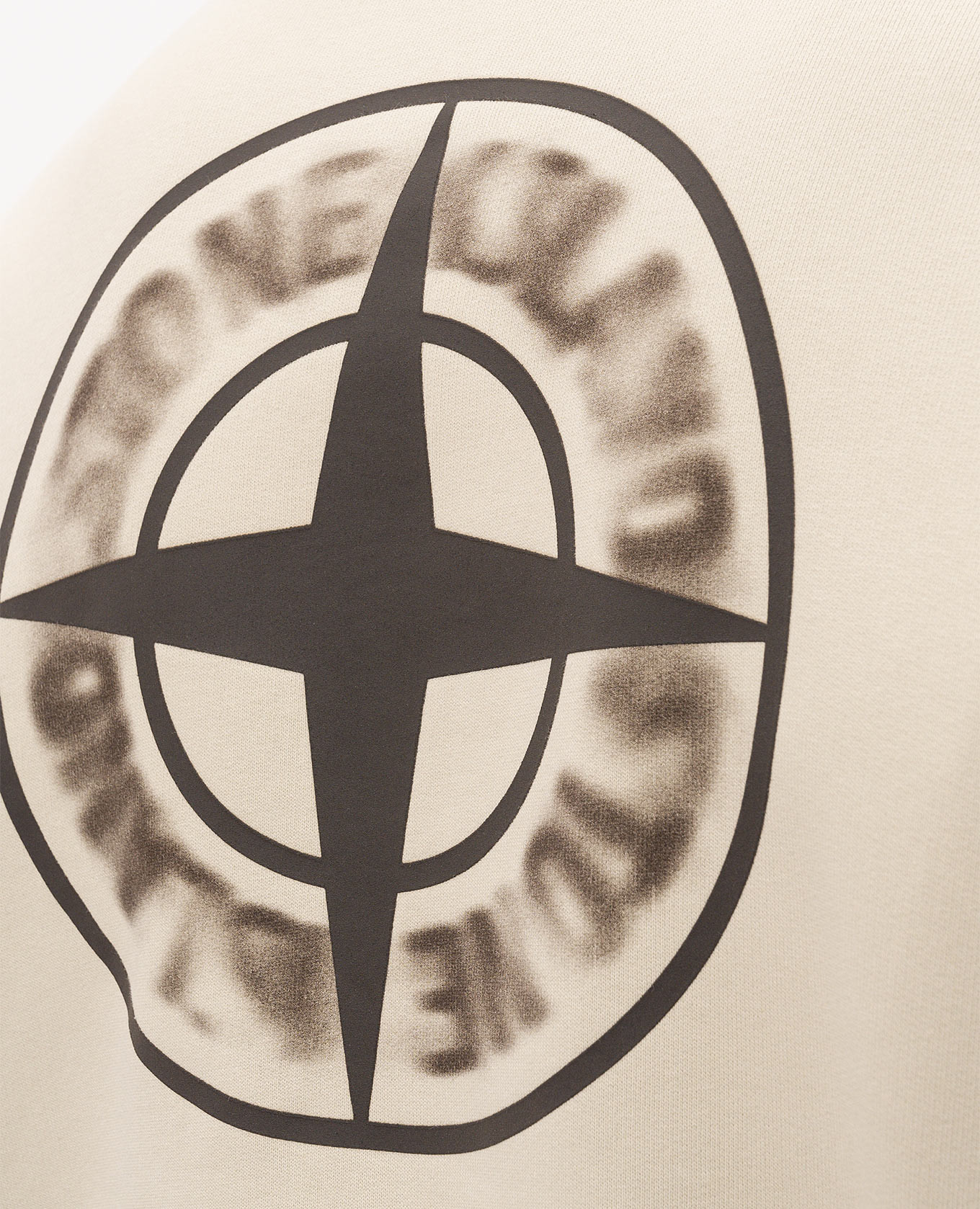 Beige sweatshirt with logo print Stone Island 5