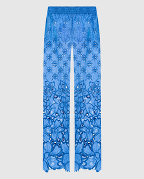Ermanno Scervino Life Blue openwork pants with embroidery D484P603QYD