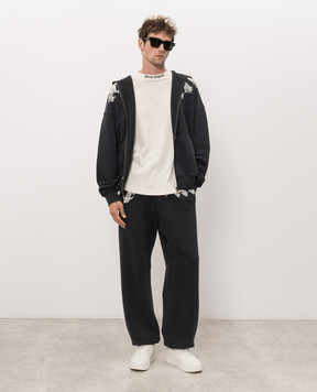 Palm Angels Black sports jacket with print PAMBE002FL001m