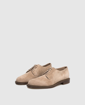 Brunello Cucinelli Brown suede derby shoes MZUPAIT654