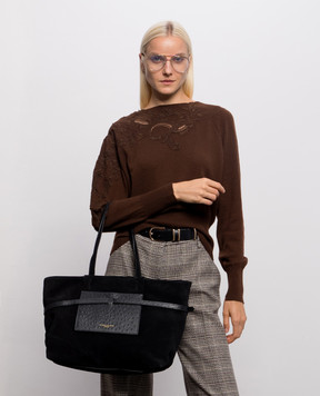 Gianni Chiarini Black suede tote bag BS12696CMSTEMU