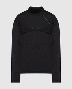 Sease Grey wool sweatshirt with logo print WT039TJ073