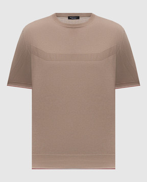 Stefano Ricci Brown T-shirt with monogram logo pattern K616448G10F26115