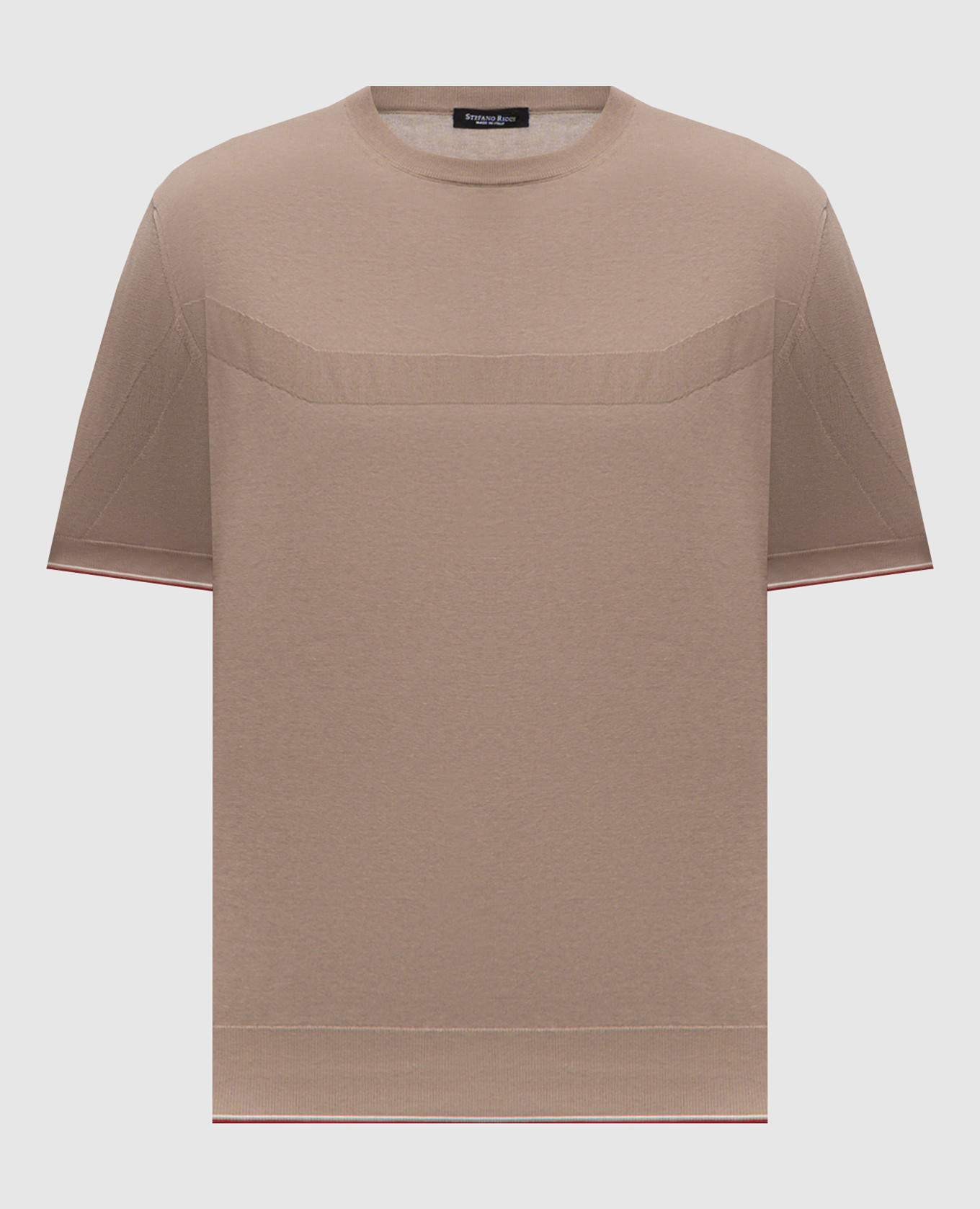 Brown T-shirt with monogram logo pattern