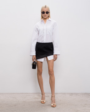 Dondup White shirt dress with asymmetrical skirt DA493CF0200MXXX