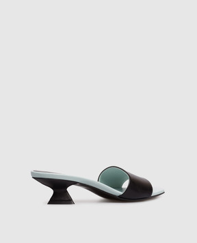Sergio Rossi Black Sculpt leather mules B14530MCPT04