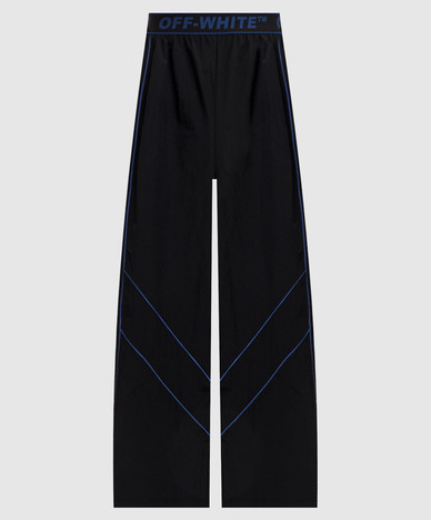 Black sweatpants with logo pattern