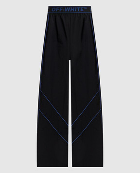 Off-White Black sweatpants with logo pattern 2FH00609B