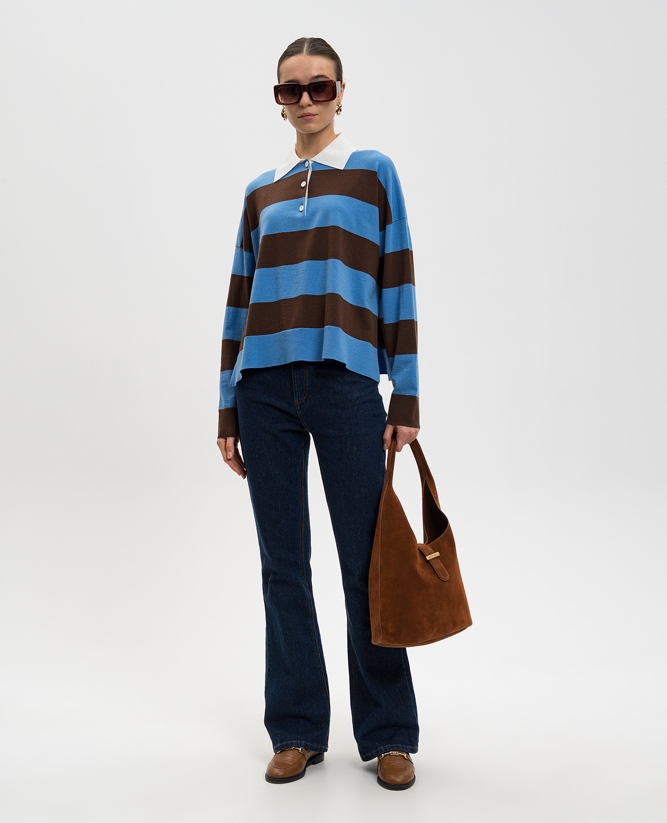 Carson blue striped wool polo Simkhai 2