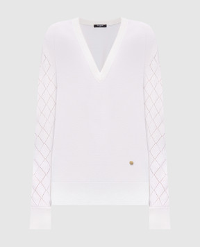 Balmain Ivory wool pullover HF1KB045KJ99