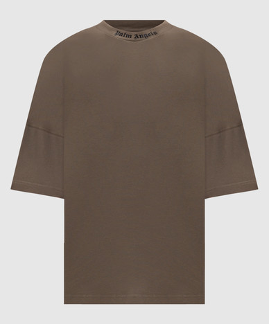 T-shirt kaki avec logo imprimé