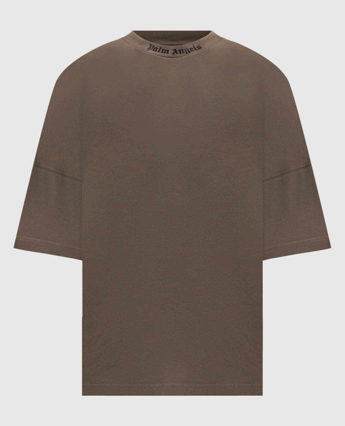 Khaki T-shirt with logo print