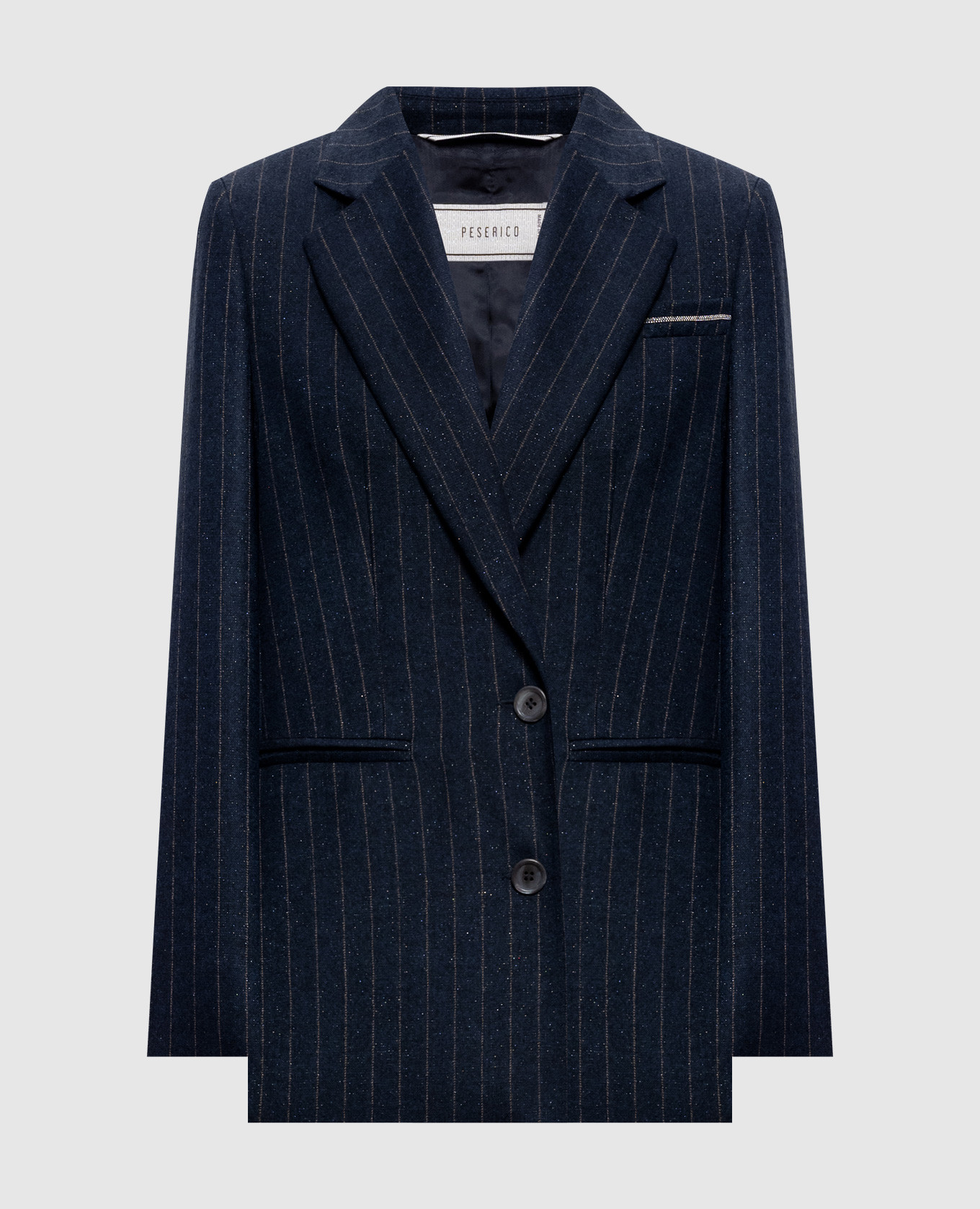 Blau gestreifte Wolljacke